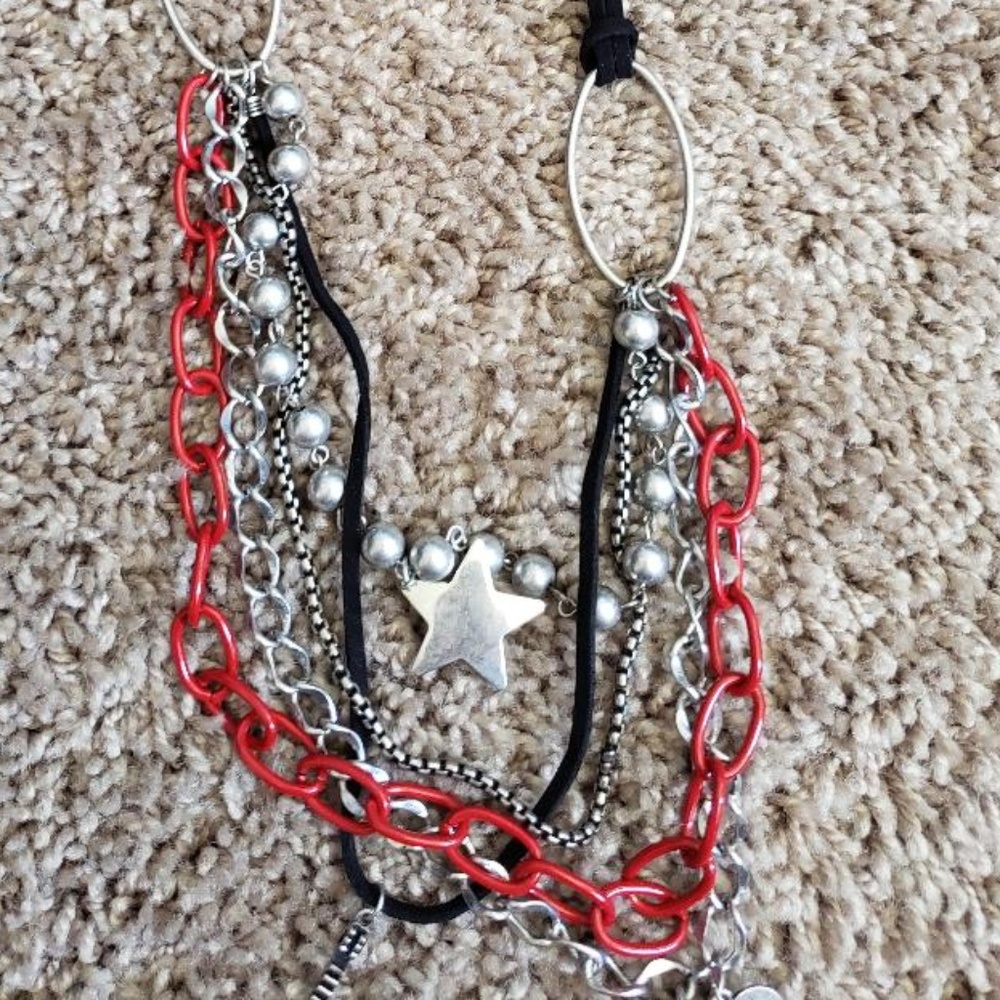 Carole Silver, red and black Neclace